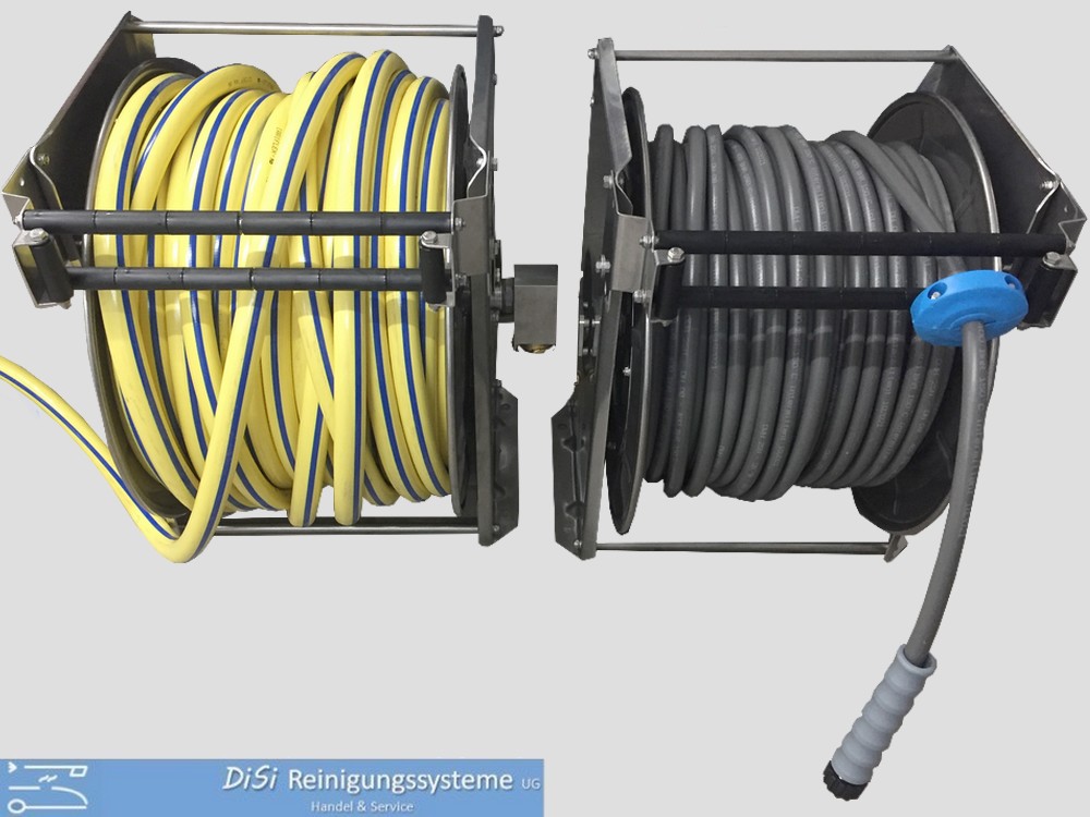 PWACCS Hochdruckreiniger-Schlauchtrommel Mit Automatischer Rückholfunktion – 18,3 M Schlauchlänge, 5000 PSI, Wand- Oder Bodenmontierbar
